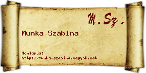 Munka Szabina névjegykártya